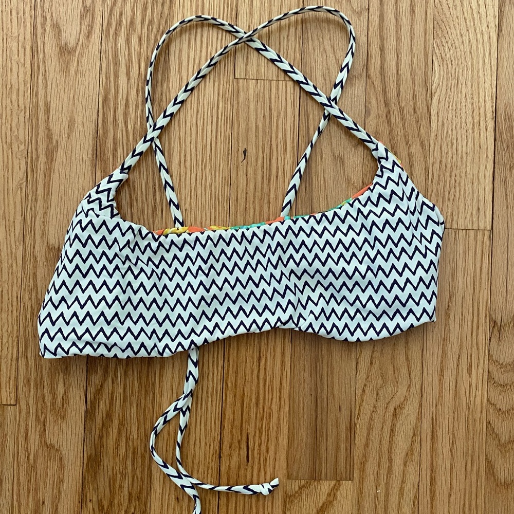 Billabong Reversible Tropical Plant Chevron Bikini Top